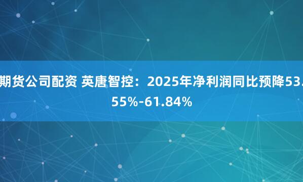 期货公司配资 英唐智控：2025年净利润同比预降53.55%-61.84%